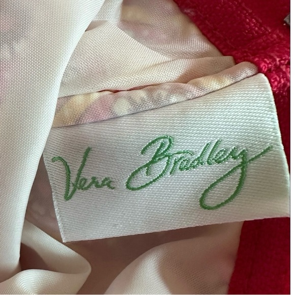 Vera Bradley Raspberry Fizz Retired pencil case makeup cosmetic brush organizer - Picture 4 of 5